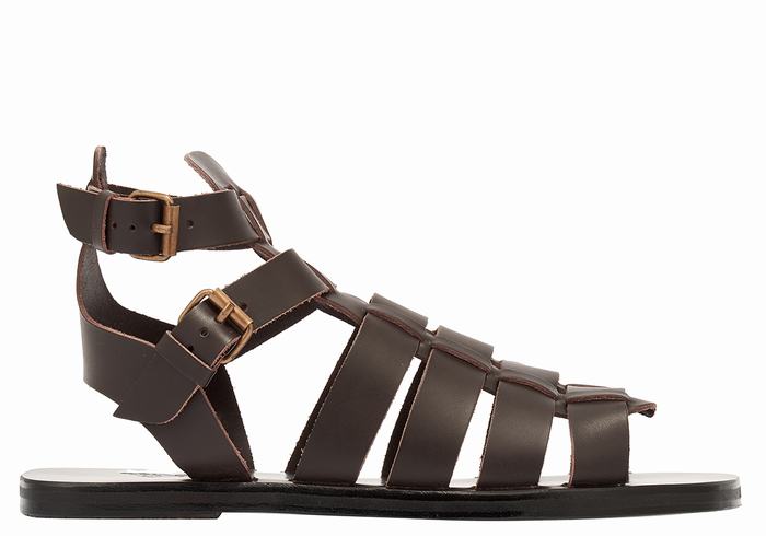 Sandali Pescatore Ancient Greek Sandals Alexandros Leather Uomo Cioccolato | NEJ6381VS