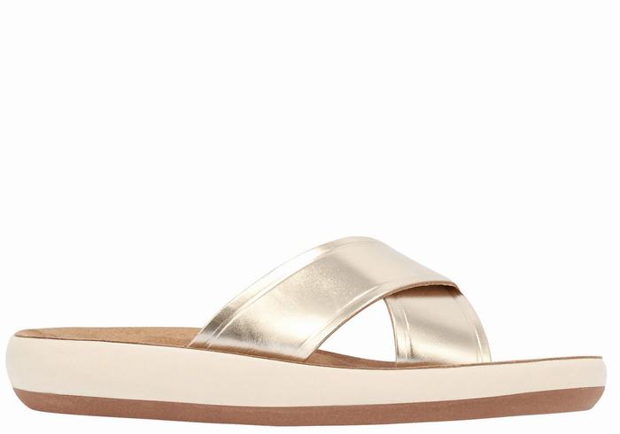 Sandali Scorrevoli Ancient Greek Sandals Thais Comfort Donna Oro Bianche | UFM6390AZ