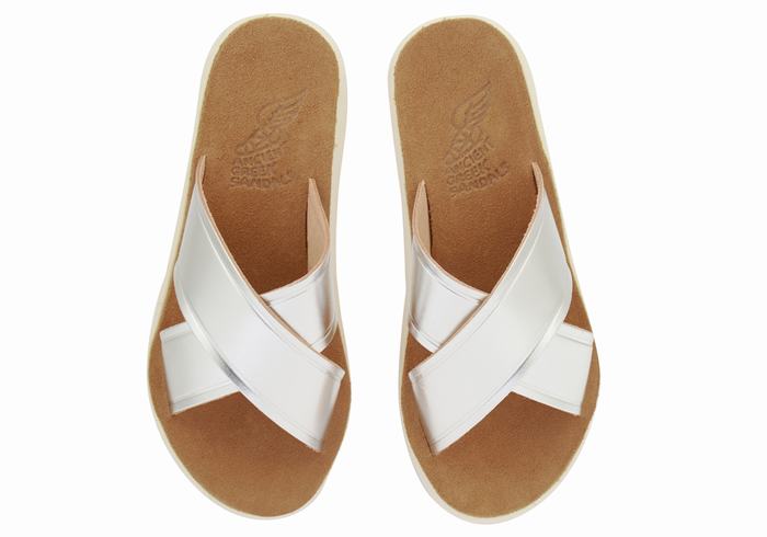 Sandali Scorrevoli Ancient Greek Sandals Thais Comfort Donna Argento | MXV3342XU