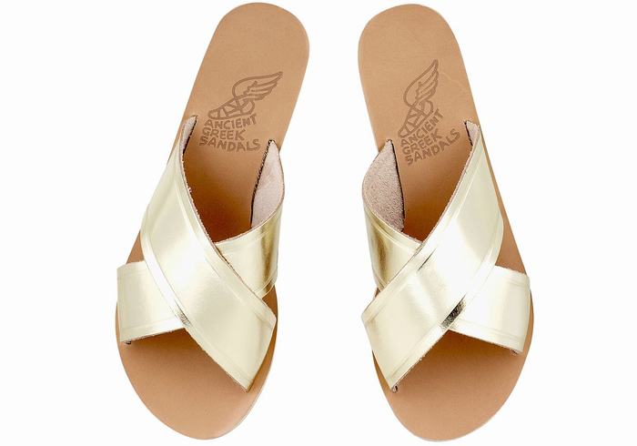 Sandali Scorrevoli Ancient Greek Sandals Thais Donna Oro Bianche | HNA5849HG