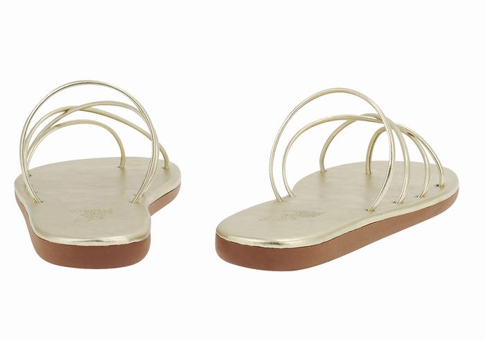 Sandali Scorrevoli Ancient Greek Sandals Pu Donna Oro Bianche | LWI863PC