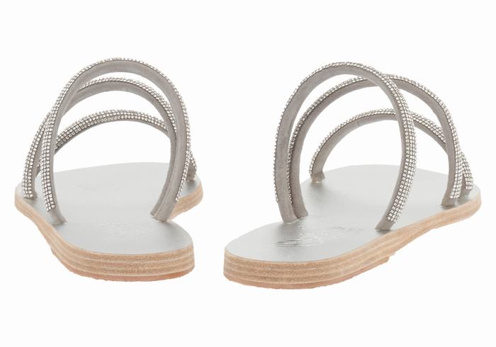 Sandali Scorrevoli Ancient Greek Sandals Polytimi Diamante Donna Argento | ULB509YS