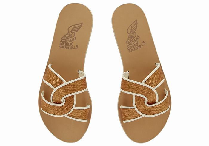 Sandali Scorrevoli Ancient Greek Sandals Desmos Donna Marroni Bianche | NIA8569OK