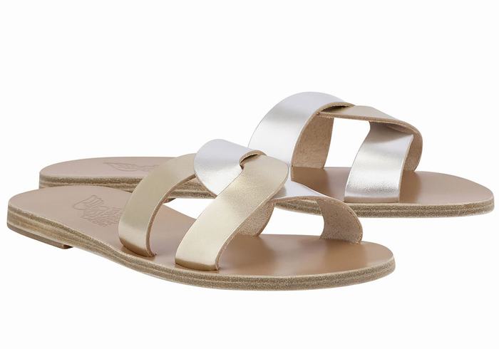 Sandali Scorrevoli Ancient Greek Sandals Desmos Donna Oro Bianche Argento | DTU5719CZ