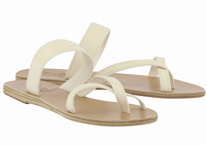 Sandali Scorrevoli Ancient Greek Sandals Daphnae Leather Donna Bianche | YVI7971QU