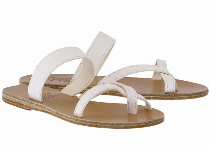 Sandali Scorrevoli Ancient Greek Sandals Daphnae Leather Donna Bianche | VIQ985NP