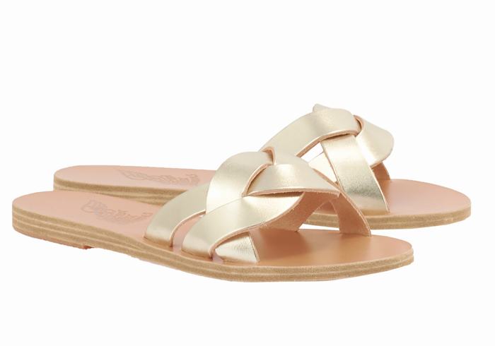 Sandali Scorrevoli Ancient Greek Sandals Arachne Donna Oro Bianche | RDS8878TT