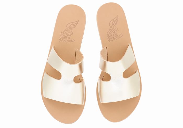 Sandali Scorrevoli Ancient Greek Sandals Apteros Donna Oro Bianche | JCZ2379HL