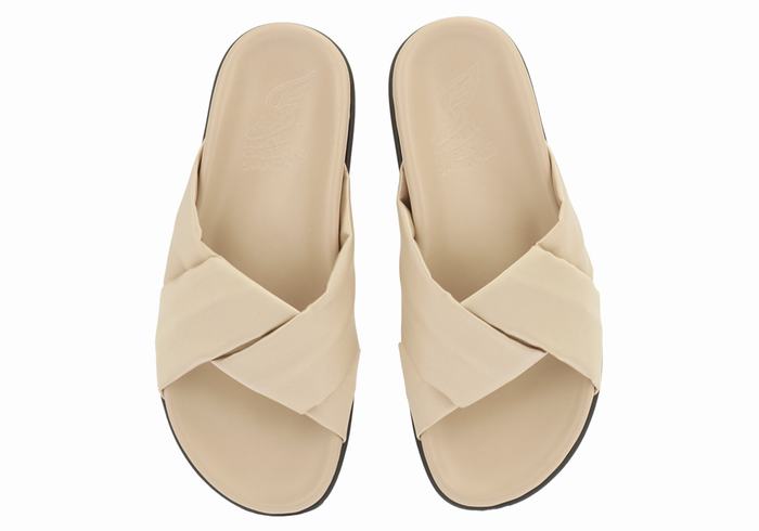 Sandali Scorrevoli Ancient Greek Sandals Whitney Footbed Donna Grigie Marroni | QJK435JZ