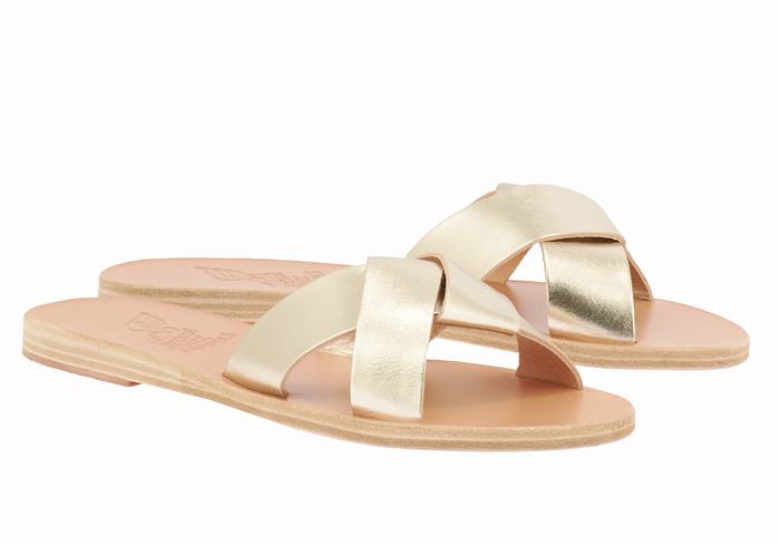 Sandali Scorrevoli Ancient Greek Sandals Whitney Donna Oro Bianche | BQS7356DX