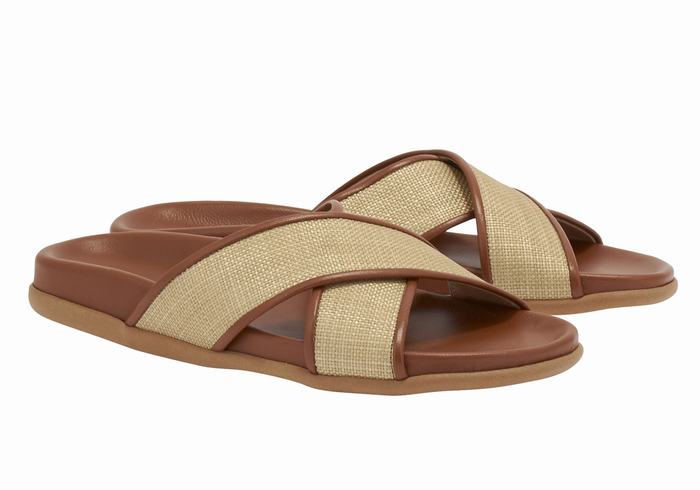 Sandali Scorrevoli Ancient Greek Sandals Thais Footbed Donna Beige Marroni | FEP7731ME