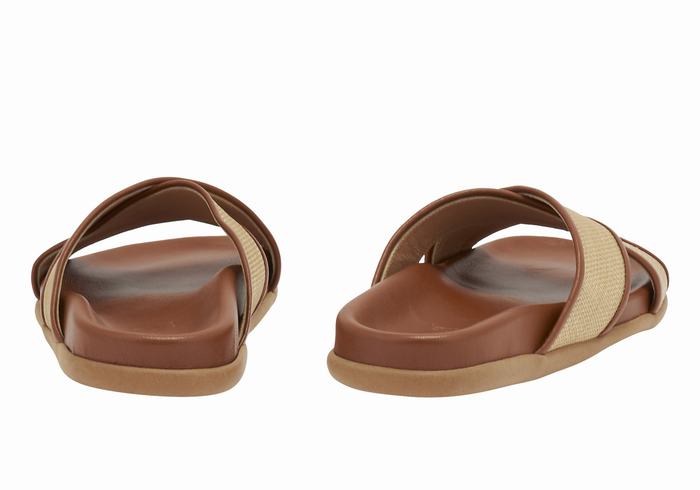 Sandali Scorrevoli Ancient Greek Sandals Thais Footbed Donna Beige Marroni | FEP7731ME