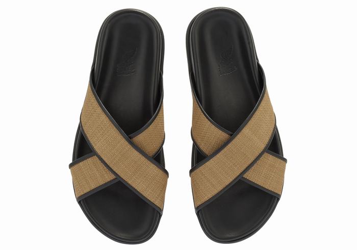 Sandali Scorrevoli Ancient Greek Sandals Thais Footbed Donna Marroni Nere | AIB6267WB