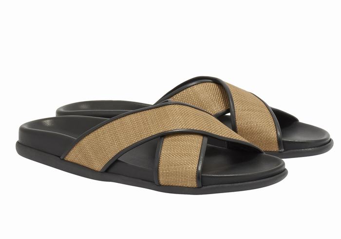 Sandali Scorrevoli Ancient Greek Sandals Thais Footbed Donna Marroni Nere | AIB6267WB