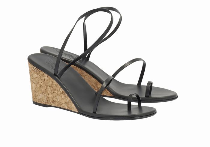 Sandali Zeppa Ancient Greek Sandals Chora Mid Donna Nere | JNU8365KN