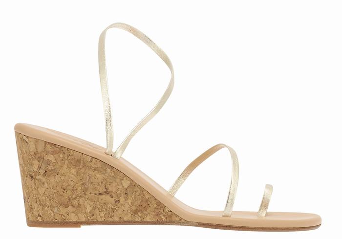 Sandali Zeppa Ancient Greek Sandals Chora Mid Donna Oro Bianche | FMB2482HW