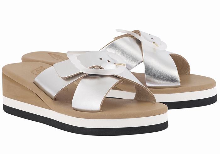 Sandali Zeppa Ancient Greek Sandals Thais Rainbow Donna Argento | KXX7653DI