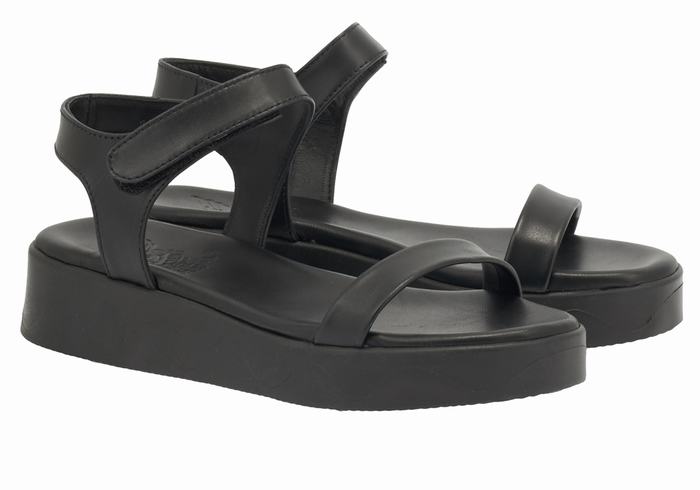 Sandali con Plateau Ancient Greek Sandals Salamina Leather Donna Nere | TPL1590OU