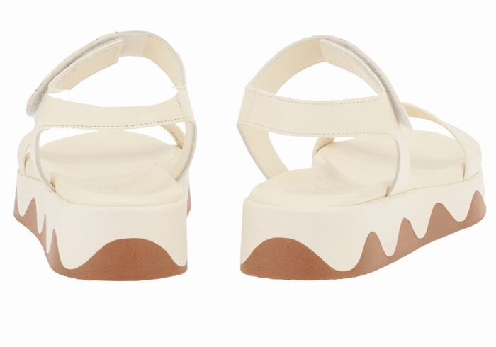 Sandali con Plateau Ancient Greek Sandals Salamina Leather Donna Bianche Marroni | FVQ4020ER