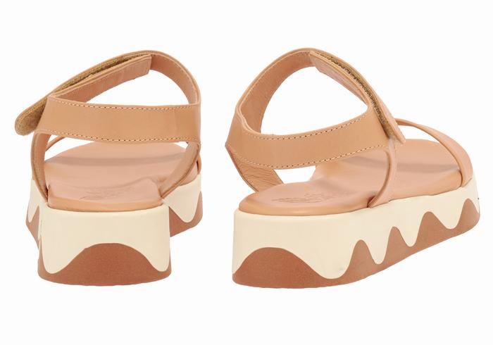 Sandali con Plateau Ancient Greek Sandals Salamina Leather Donna Beige Bianche | TTV5532AD