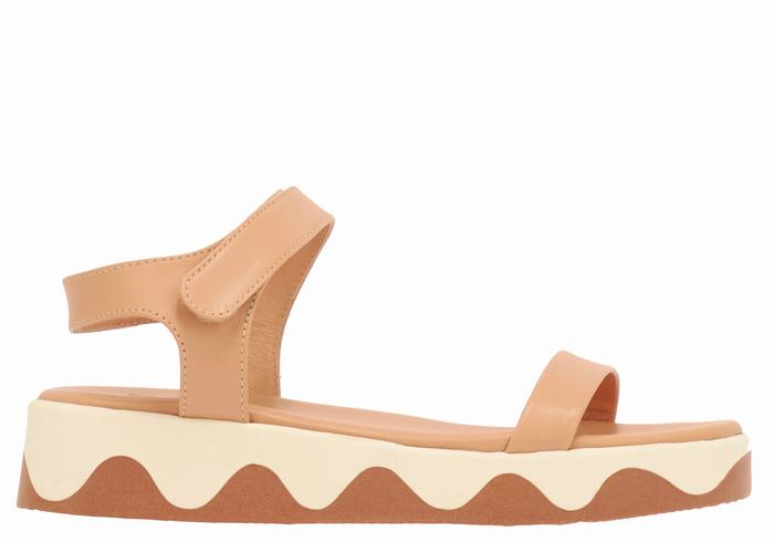 Sandali con Plateau Ancient Greek Sandals Salamina Leather Donna Beige Bianche | TTV5532AD