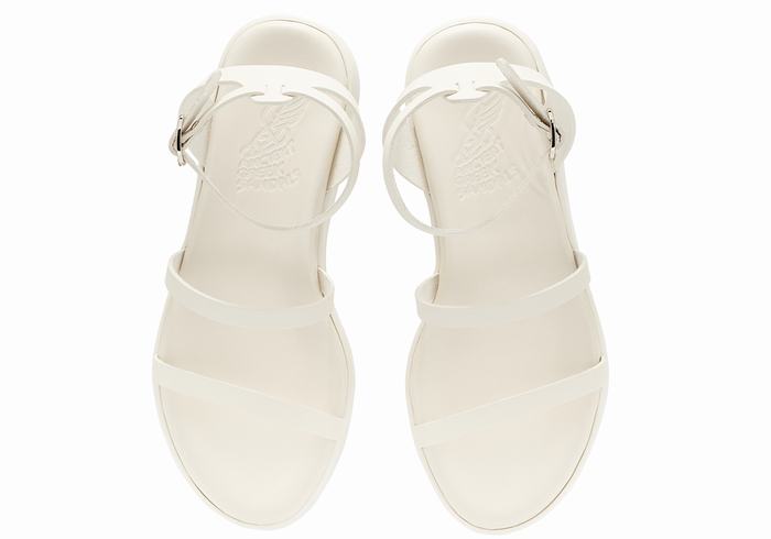 Sandali con Plateau Ancient Greek Sandals Nissida Leather Donna Bianche | IEX3120VX