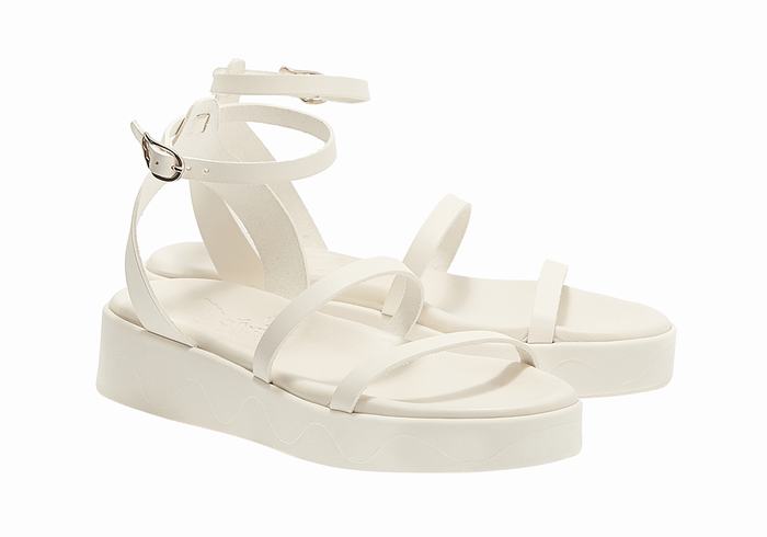 Sandali con Plateau Ancient Greek Sandals Nissida Leather Donna Bianche | IEX3120VX