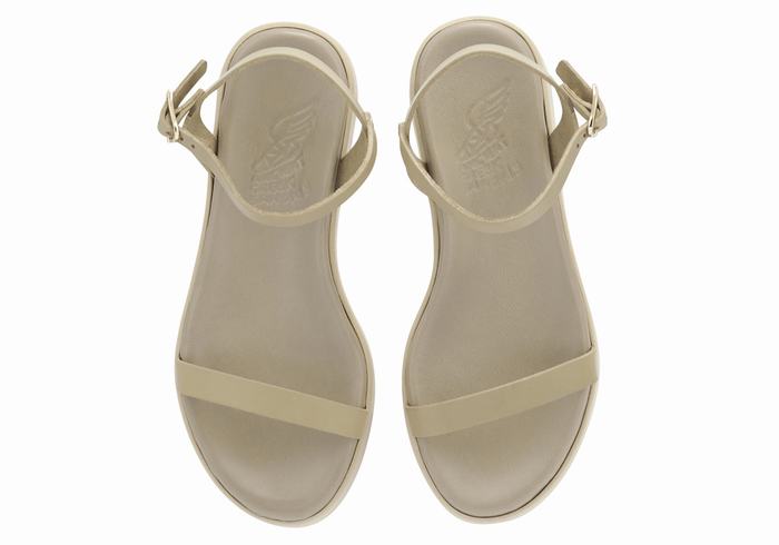 Sandali con Plateau Ancient Greek Sandals Irida Leather Donna Grigie Marroni | WWZ6321XF