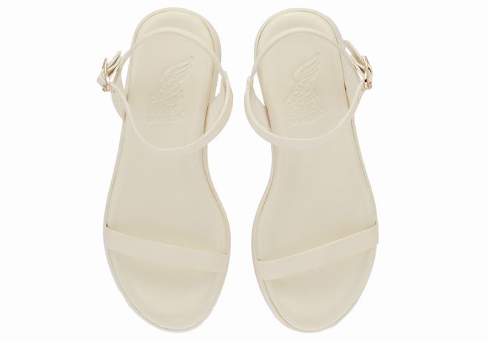 Sandali con Plateau Ancient Greek Sandals Irida Leather Donna Bianche | BRE6840VN