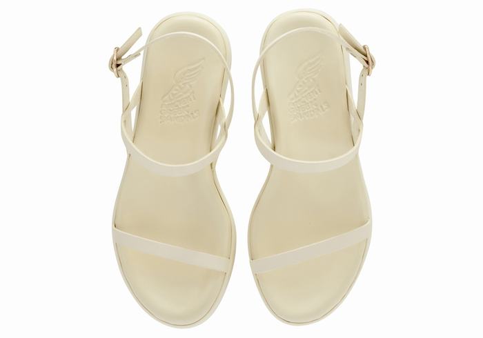 Sandali con Plateau Ancient Greek Sandals Evriali Leather Donna Bianche | NIT4337UT