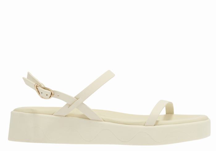 Sandali con Plateau Ancient Greek Sandals Evriali Leather Donna Bianche | NIT4337UT