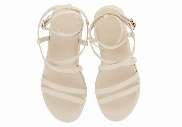 Sandali con Plateau Ancient Greek Sandals Aristea Leather Donna Bianche | JUU1033MY